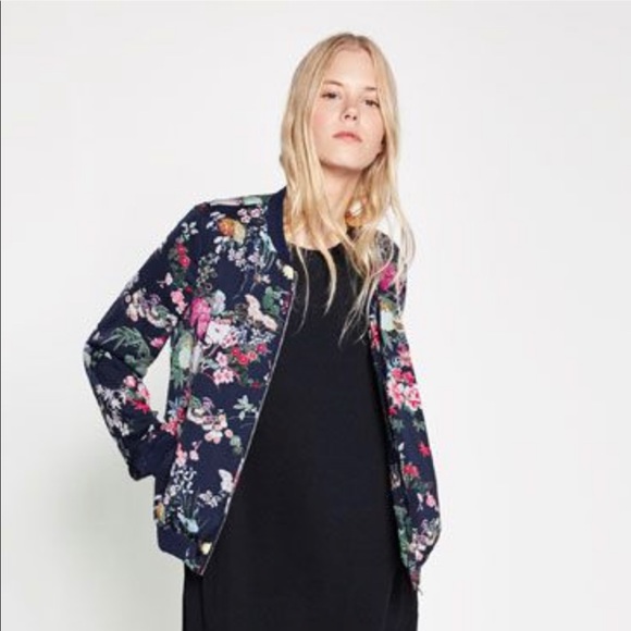 zara floral bomber jacket